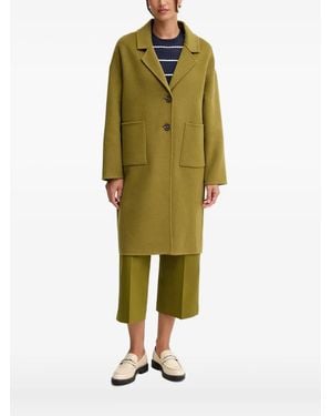 Benetton Abrigo Con Botones Y Bolsillo - Verde