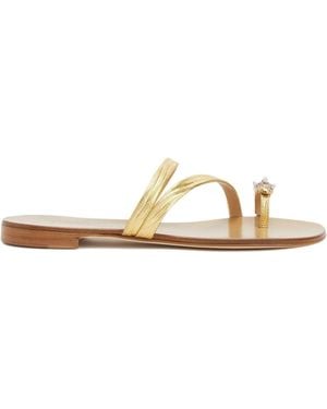 Giuseppe Zanotti Febe Studs Crystal-Embellished Sandals - Metallic