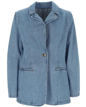 Marella Single-Breasted Jacket - Blue