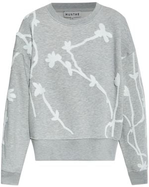 Munthe Floral-Appliqué Sweatshirt - Grey
