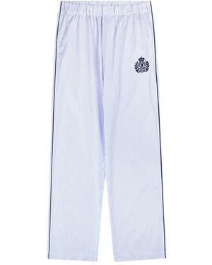 Sporty & Rich Stripe Embroidered Pajama - Blue