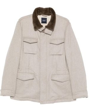 Barba Napoli High-Neck Four-Pocket Jacket - White