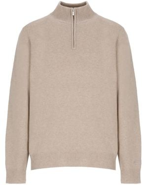 Mc2 Saint Barth Zip-Neck Jumper - Natural