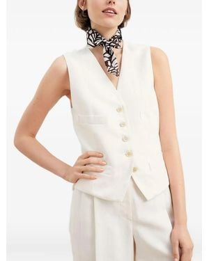 Brunello Cucinelli Tailored Buttoned Waistcoat - White
