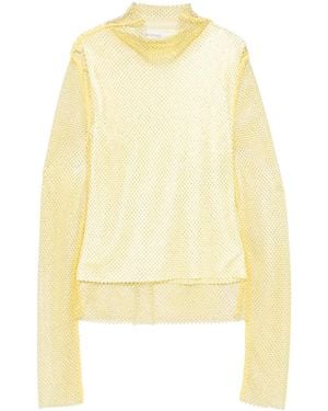 Sportmax Rhinestone-Embellished Top - Yellow