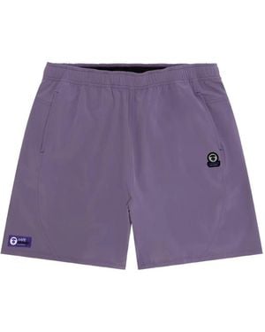 Aape By A Bathing Ape Logo-Patch Shorts - Purple
