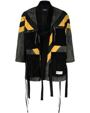 Mostly Heard Rarely Seen Graphic-Print Panelled Jacket - Black
