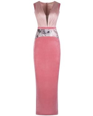 IMROSKA Vestido Largo Pandora Con Detalle Floral - Rosa