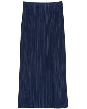 Pleats Please Issey Miyake Pleated Midi Skirt - Blue
