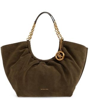MICHAEL Michael Kors Large Indie Chain-Link Leather Tote Bag - Brown