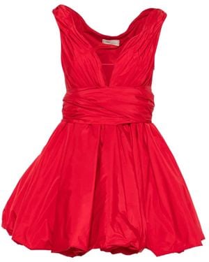 Blumarine Bow-Detail Ruched Mini Dress - Red
