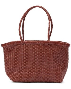 Dragon Diffusion Small B Weave Leather Shoulder Bag - Red