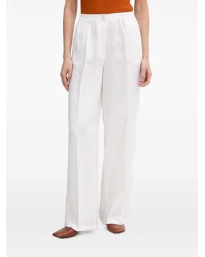 Sisley Elasticated-Waistband Straight-Leg Pants - White