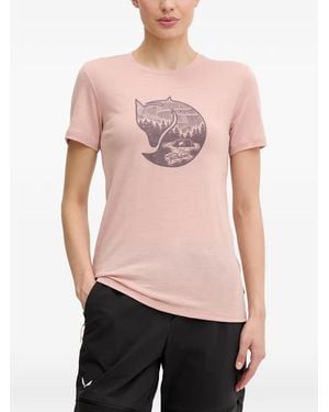 Fjallraven Abisko Logo-Print Short-Sleeve T-Shirt - Pink