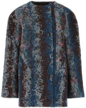 VITELLI Double-Breasted Wool Coat - Blue