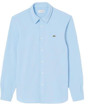 Lacoste Logo-Patch Piqué Shirt - Blue