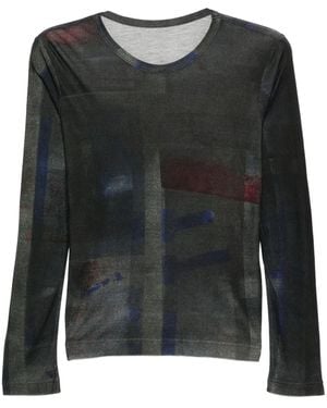 Y's Yohji Yamamoto Printed T-Shirt - Black