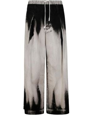 Yohji Yamamoto Bundfaltenhose mit Batik-Effekt - Grau