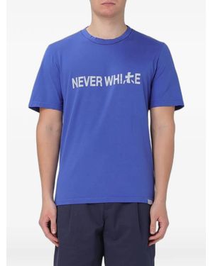 Premiata Slogan-Print T-Shirt - Blue