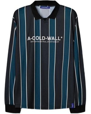 A_COLD_WALL* Gestreiftes Loft Ls Poloshirt - Blau