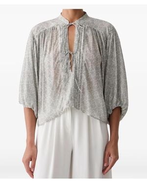 BOSS Bales Floral-Print Blouse - Grey