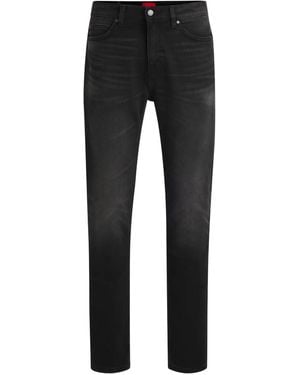 HUGO Faded-Wash Cotton Jeans - Black