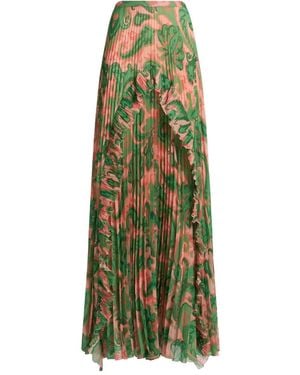 Etro Pleated Ruffled Maxi Skirt - Green