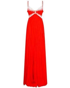 Blumarine Lace Pleated Dress - Red