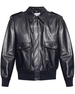 Givenchy フラップポケット レザージャケット - グレー