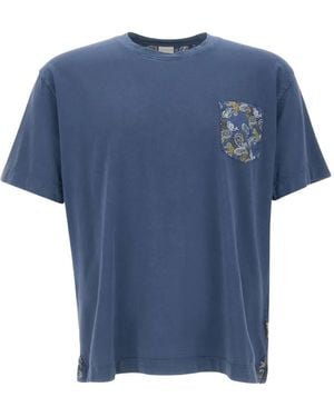 Bob Camiseta Con Bolsillo De Cachemira - Azul