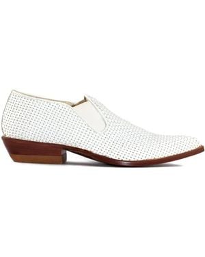 Sonora Boots 30Mm Woven Leather Slip-On Boots - White