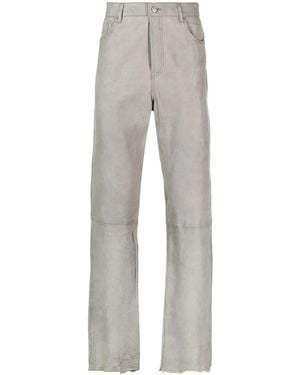 DIESEL P-Mic-A Straight-Leg Leather Pants - Gray