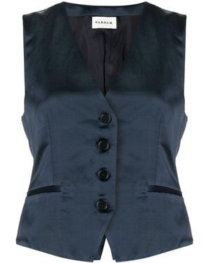 P.A.R.O.S.H. Satin-Finish Buttoned Vest - Blue