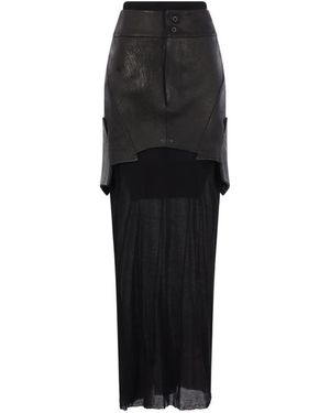 Yehuafan Asymmetrische Rok - Zwart