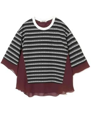 Undercover Piano-print Layered Blouse - Black