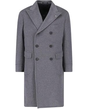 Tagliatore Manteau Croisé À Revers Pointus - Gray