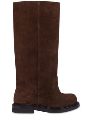 Moschino Olivia Knee-High Suede Boots - Brown