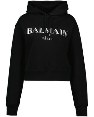 Balmain Logo-Print Hoodie - Black