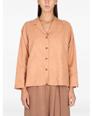 Alysi Ajoure Button Front Jacket - Brown
