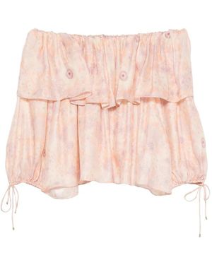 Chloé Ruffled Off-Shoulder Blouse - Pink