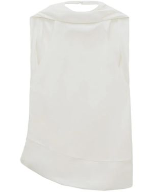 Jonathan Simkhai Samira Gedrapeerde Asymmetrische Blouse - Wit