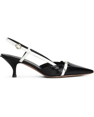 A.Bocca 65Mm Leather Court Shoes - Black