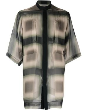Rick Owens Semi-Sheer Silk Shirt - Grey