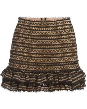 PATBO Ruffled Mini Skirt - Brown