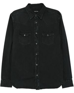 Tom Ford Western-Style Denim Shirt - Black