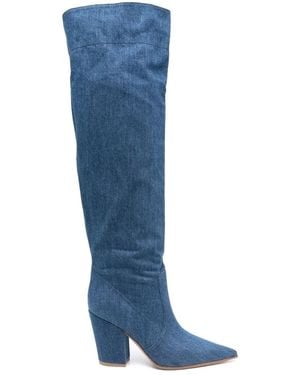 Gianvito Rossi 85Mm Keinna Boots - Blue