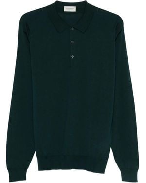 John Smedley Long-Sleeve Polo Shirt - Green