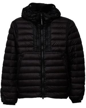 C.P. Company D.D. Shell Down Jacket With Hood And Matte Finish Google - Black