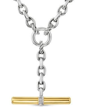 David Yurman 18Kt Dy Mercer Petite Toggle Chain Gelbgold- Und Sterlingsilberhalskette Mit Diamant - Mettallic