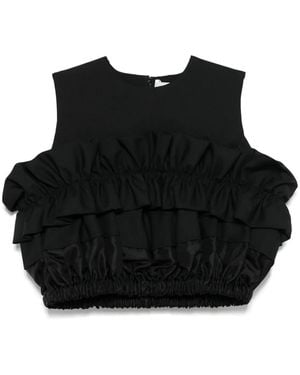 Noir Kei Ninomiya ラッフル クロップドトップ - ブラック